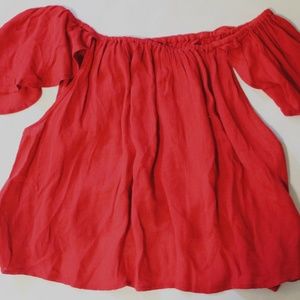 Red MANGO off the shoulder shirt